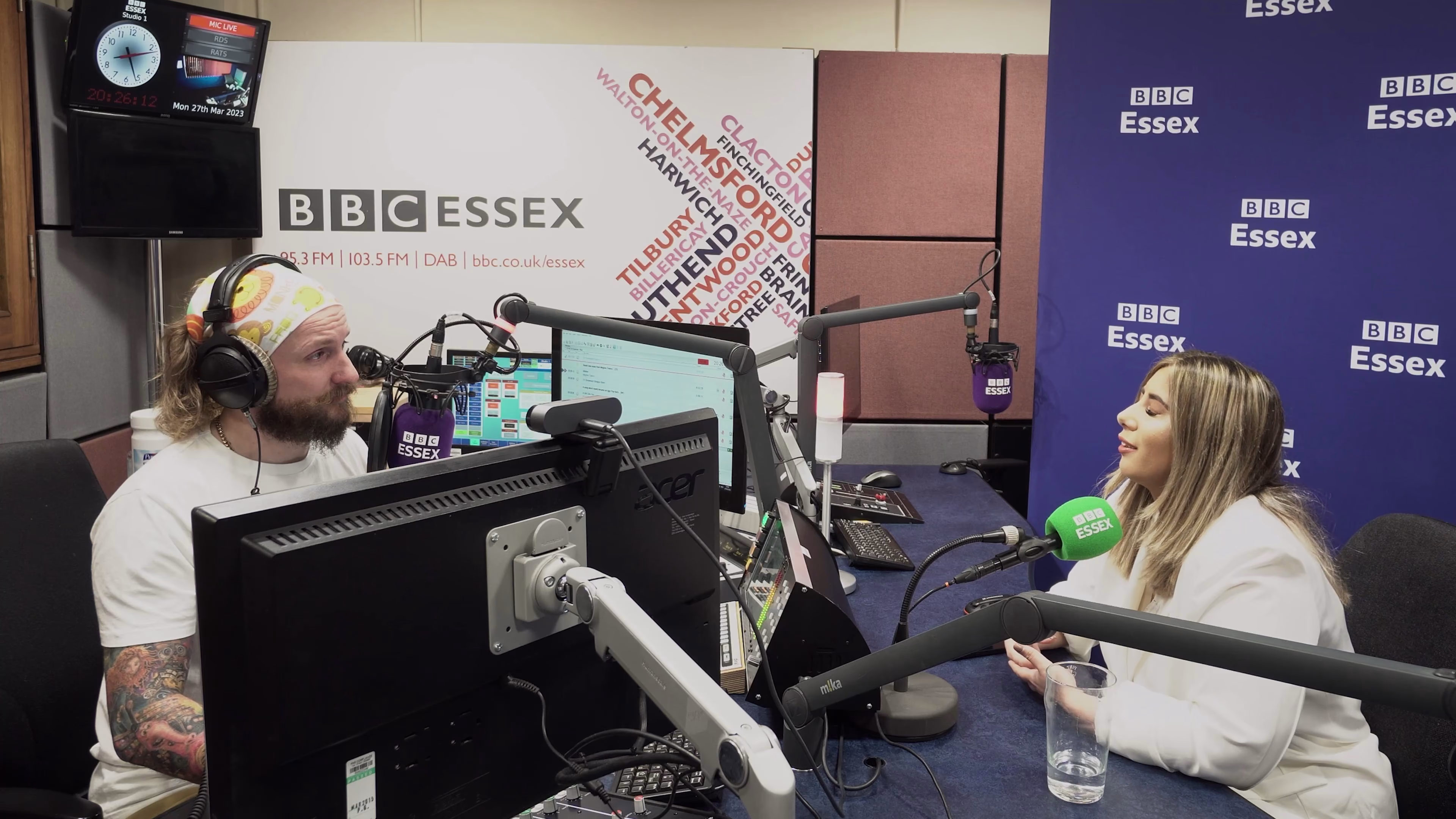 Radio interview in progress with Sophie Taylor
